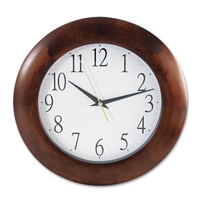 UNIVERSAL Round Wood Clock 12 3/4" Cherry 10414