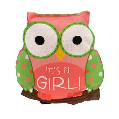 Home & Garden Whooo's Cutest It's A Girl Baby Announcement Sign Burton & Burton  -  Decorative Door Danglers