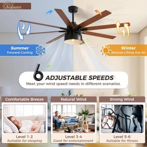 Sofucor 66 Inch Ceiling Fans with Lights and Remote Large 6-Speed 3-Timer Farmhouse Ceiling Fan Noiseless Reversible DC Motor Glass Lampshade - 1 of 4