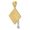 Black Bow Jewelry 14k Two Tone Gold 3D Graduation Cap with Moveable Tassel Pendant, 17mm - 4 of 4