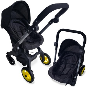 Baby Doll Car Seat Stroller Combo - Convertible 2 in 1 Doll Stroller and Car Seat for Kids with Adjustable Handle for Girls - 1 of 4