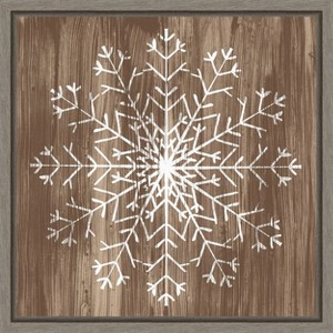 Amanti Art Barnwood Wonderland III Snowflake by June Erica Vess Canvas Wall Art Print Framed 16 x 16-in. - 1 of 4