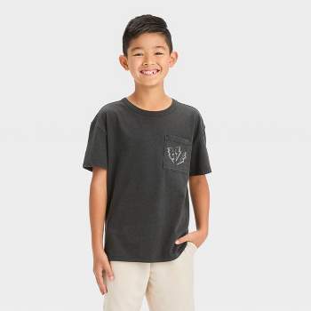 Boys' Short Sleeve Lightning Bolt Printed Graphic T-Shirt - Cat & Jack™ Black