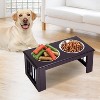 PawHut Durable Wooden Dog Feeding Station with 2 Included Dog Food Bowls and a Non-Slip Base - 3 of 4