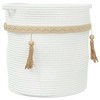 Aghana Digitals White Cylindrical Cotton Storage Basket - Woven, Collapsible, 15x14.2in for - 2 of 4