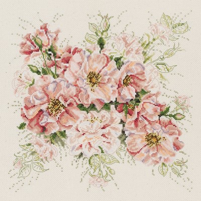 Janlynn Counted Cross Stitch Kit 13"X13"-Garden Roses (14 Count)