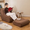 Costway Bean Bag Chair with Ottoman High Elasticity Sponge Non-slip Bottom & Velvet Cover Green/Brown - 4 of 4