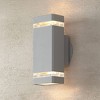 Possini Euro Design Modern Outdoor Wall Light Fixture Matte Silver Up Down 10 1/2" for Post Exterior Barn Deck House Porch Yard Patio Home Outside - 2 of 4