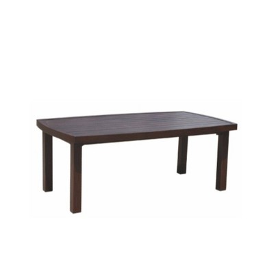 Cabo Aluminum 48" Rectangle Coffee Table - Black - Courtyard Casual