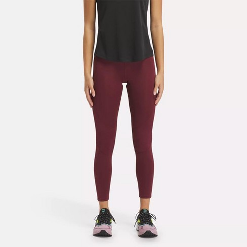 Reebok Classics Vector Graphic Leggings Maroon Burgundy Black