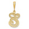 Black Bow Jewelry 14k Yellow Gold, Maci Collection, LG Filigree Script Initial E Pendant - 3 of 4
