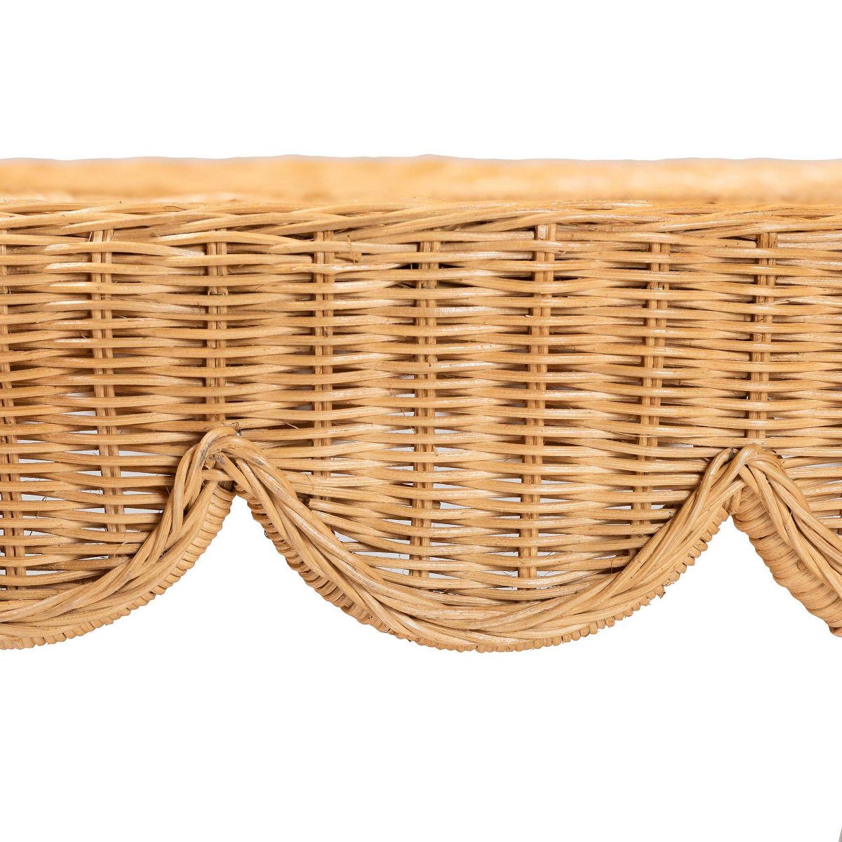 bali & pari Abena Bohemian Scalloped Rattan Dining Table Light Honey - thumbnail 7