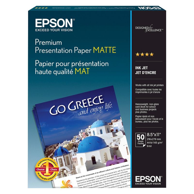 Epson Premium Presentation Paper Matte 8.5 X 11&#34; - 50ct, 1 of 8