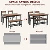 Dining Table Set for 4, Kitchen Table with 2 Chairs and a Bench, 4-Person Dining Room Table Set with Storage Rack & Metal Frame - 3 of 4