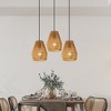 VYNXARIA 7 - Inch Set of 3 Rustic Hemp Rope Ceiling Lights, Handcrafted Farmhouse Adjustable Pendant Lamps - 3 of 4