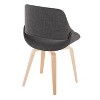 Set of 2 Fabrico Dining Chairs Natural/Charcoal: LumiSource, Upholstered Bent Wood Legs, Scandinavian Style - image 4 of 4