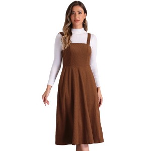 INSPIRE CHIC Women's Tank Ribbed Vintage A-Line Sleeveless Casual Midi Dress - 1 of 4