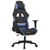 vidaXL Gaming Chair with Footrest Black and Blue Fabric - 2 of 4