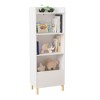 TOAOTBNBO Toy Cute Storage Bookcase with Wood Legs, Narrow Toy Bookshelf for Decoration Tall Book Shelf for Bedroom, White - 2 of 4