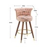 Tufted Velvet Barstools,Swivel Button Tufted Bar Chairs with Nailheads Trim,Swivel Counter Height Barstools with Backs Set of 2-Cuddlewood - 4 of 4