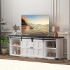 Farmhouse TV Stand for 75 Inch TV, Entertainment Center with Sliding Barn Doors & Storage Cabinets, Mid Century Modern Media Console - 4 of 4