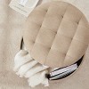Ornavo Home Upholstered Round Tufted Storage Ottoman with Wooden Legs - 3 of 4