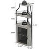 Garvee Corner Wine Bar Cabinet with Detachable Wine Rack, Bar Cabinet, Small Sideboard and Buffet Cabinet with Mesh Door (Retro Brown/Grey) - 2 of 4