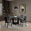 ORRD 48 Inch Round Dining Table  , Transitional Two-Tone Finish with U-Shaped Pedestal Base, Rubberwood Dining Room Table，Grey - 2 of 4