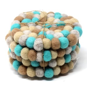 Slickblue Handmade Seasonal Felt Coasters – Set of 4, 4" Diameter, for Stylish Table Protection in 15 Colors Options - 1 of 2