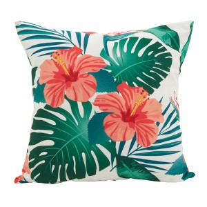 18"x18" Island Bloom Statement Poly Filled Throw Pillow - Saro Lifestyle - 1 of 3