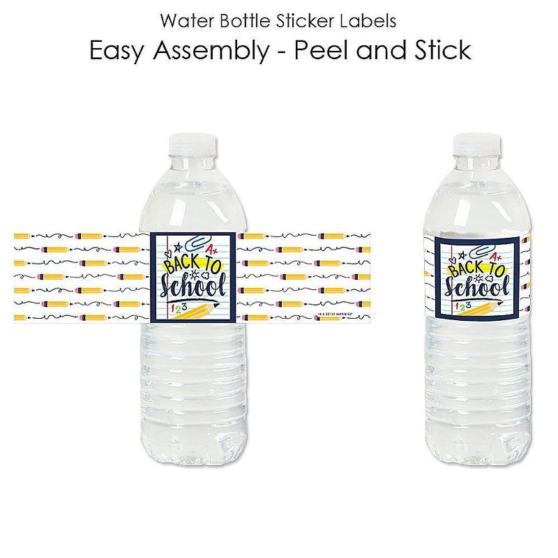 Big Dot of Happiness Back to School - First Day of School Classroom Decorations and Water Bottle Sticker Labels - Set of 20, 2 of 6