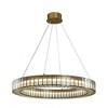 ALOADECOR 34'' Modern Halo Round Textured Glass Integrated Led Chandelier Brass Empire Led Ceiling Light For Dining Room Living Room - 3 of 4