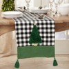 Saro Lifestyle Buffalo Plaid Tree Runner, Green, 16" x 72" - 4 of 4