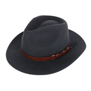 Kenny K Men's Australian Wool Fedora with Leather Hatband - 1 of 4