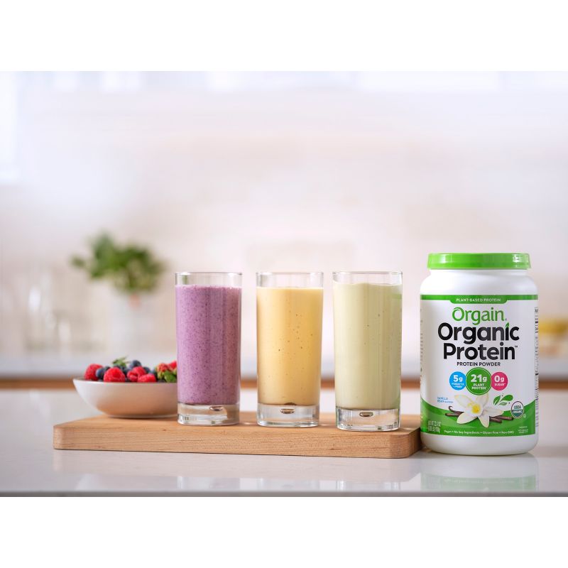 Orgain Organic Vegan Protein Plant Based Protein Powder - Sweet Vanilla Bean - 2.03lb, 3 of 9