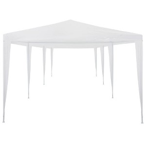 vidaXL Party Tent White Polyethylene roof and steel frame 10x30 feet - 1 of 4