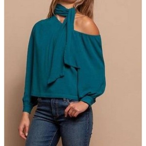 Women's One Shoulder Tie Neck Top - red haute - 1 of 1