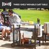 Three Shelf Movable Food Prep and Work Cart Table Home and Outdoor Table Top Worktable on Two Wheels - 2 of 4