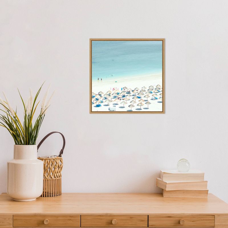 16&#34; x 16&#34; Sesimbra I Beach by Ingrid Beddoes Framed Canvas Wall Art - Amanti Art, 5 of 9