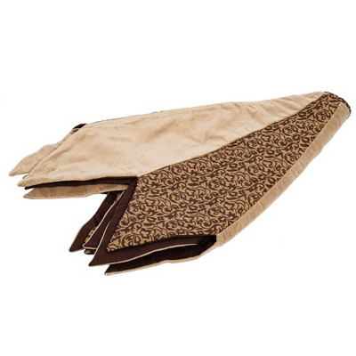 Elegant 60" Gold and Brown Velvet Brocade Christmas Tree Skirt