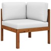 Corner Sofa Cream White Solid Acacia Wood, Rope Medium Modular vidaXL - 4 of 4
