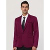 Lars Amadeus Men's Bussiness Casual Slim Fit One Button Dressy Blazer - 3 of 4