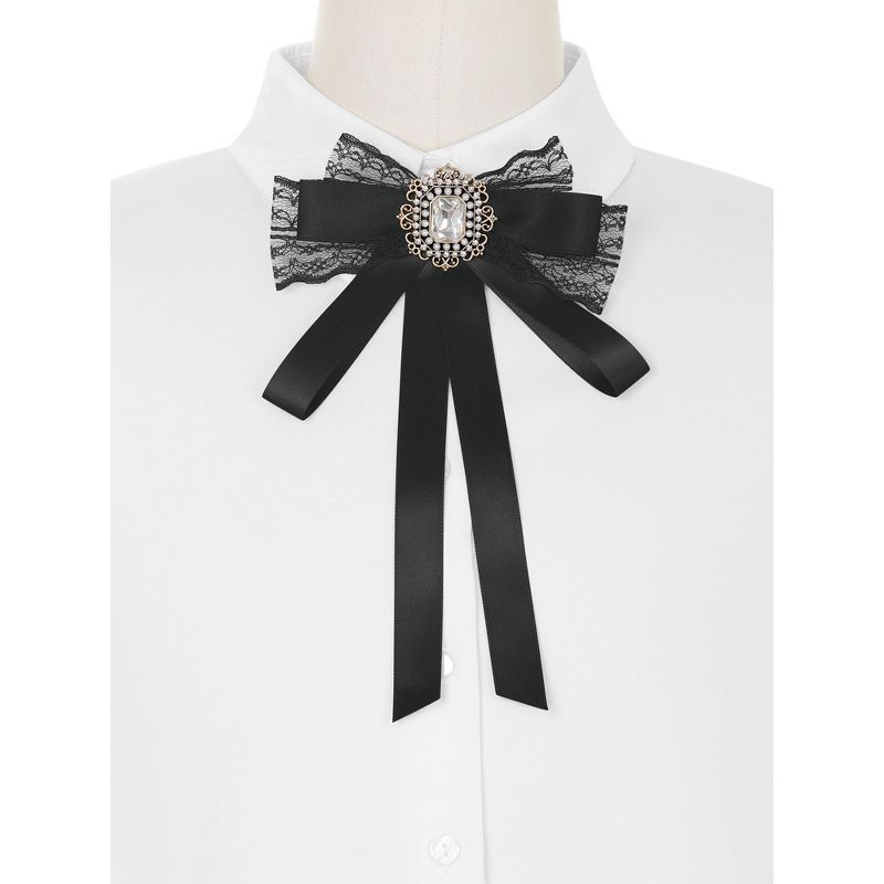 Elerevyo Women's Long Ribbon Brooches Elegant Neck Tie Pin 1 Pc, 4 of 5