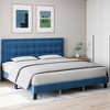 Modern Bed Frame, Upholstered Platform Bed Frame with Button Tufted Headboard, Metal Foundation with Wood Slats Supports, No Box Spring Needed - 2 of 4