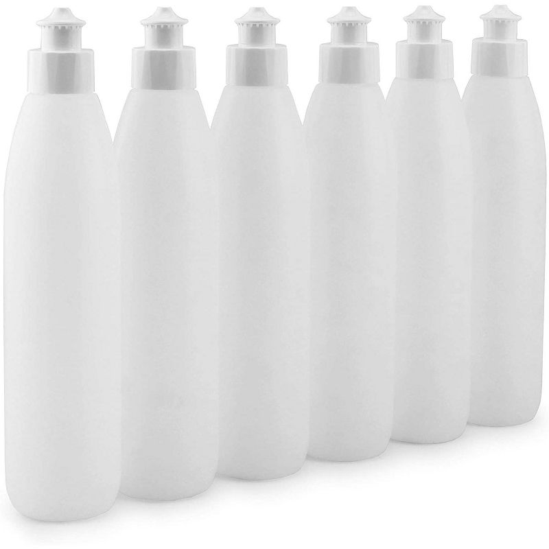 Cornucopia Brands 8oz Squeeze Bottles for Dish Soap and Sauces 6pk; Push Pull Cap Dispenser HDPE Squirt Bottles, 1 of 7