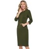 Women's Hoodie Dress Pullover Hoody Dress Casual Fitted Knee Length Dress with Pocket - 2 of 4