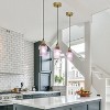 River of Goods 4.5" 1-Light Delphine Glass and Metal Pendant Pink: Gold-Finish Canopy, Adjustable Cord - 4 of 4