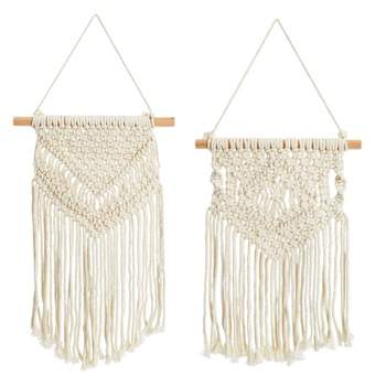 Okuna Outpost 2 Pack Boho Themed Woven Macrame Wall Art, Handing Décor for Home or Nursery, 15 x 10 in