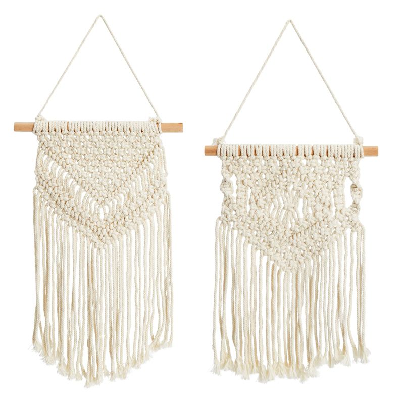 Okuna Outpost 2 Pack Boho Themed Woven Macrame Wall Art, Handing Décor for Home or Nursery, 15 x 10 in, 1 of 9