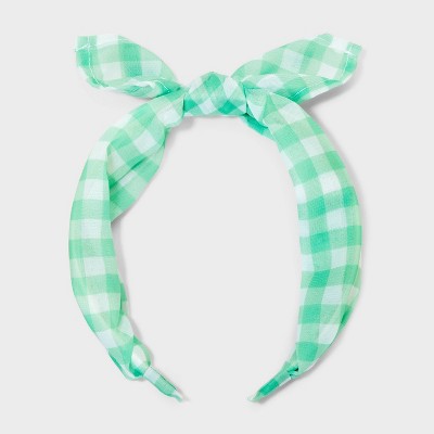 Girls&#39; Headband Gingham with Bow - Cat &#38; Jack&#8482; Green